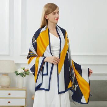 V 1969 Sjaal Vivace Patchwork zijden stola