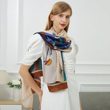 V 1969 Sjaal Zijden stola Onde Colorate