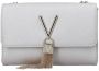 VALENTINO BAGS Zilverkleurige clutch met labelapplicatie model 'DIVINA' - Thumbnail 1