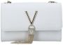 VALENTINO BAGS Zilverkleurige clutch met labelapplicatie model 'DIVINA' - Thumbnail 1