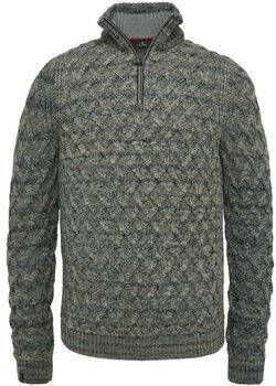 Vanguard Sweater Trui Knitted Half Zip Grijs Melange