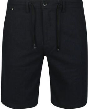 Vanguard Broek V11 Short Herringbone Linen Blend Navy
