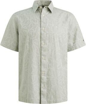 Vanguard Overhemd Korte Mouw Short Sleeve Overhemd Jacquard Greige