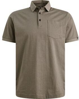 Vanguard Polo Shirt Korte Mouw Jersey Poloshirt Streep Taupe