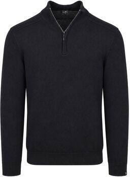Vanguard Sweater Pullover Half Zip Mouline Zwart