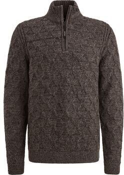 Vanguard Sweater Trui Half Zip Wol Blend Bruin