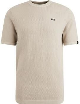 Vanguard T-shirt Korte Mouw T-Shirt Structuur Beige