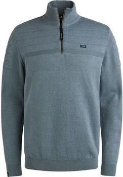 Vanguard Trui Half Zip Structuur Lichtblauw