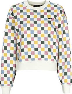 Vans Geruite Crop Crewneck Sweatshirt Wit Multicolor Dames