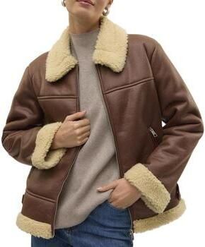 VERO MODA imitatieleren jas winter VMKAY bruin