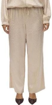 VERO MODA CURVE satijnen wide leg high waist broek beige - Foto 2