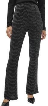 VERO MODA gestreepte high waist flared broek VMLUCY zwart zilver