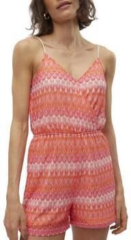 VERO MODA jumpsuit met all over print rood roze oranje
