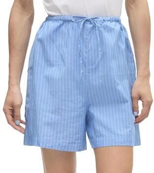 VERO MODA gestreepte high waist loose fit short VMGILI lichtblauw wit