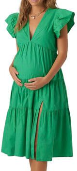 VERO MODA MATERNITY zwangerschapsjurk VMMJARLOTTE met volant groen Dames Katoen V-hals XL - Foto 3