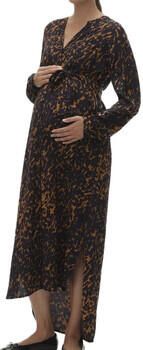 VERO MODA MATERNITY zwangerschapsjurk bruin zwart Dames Viscose V-hals XL - Foto 2