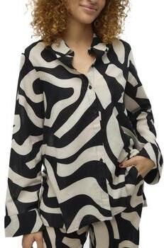 VERO MODA blouse met all over print zwart beige