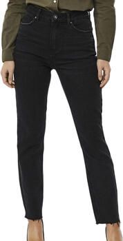 VERO MODA high waist straight fit jeans VMBRENDA met biologisch katoen zwart - Foto 4