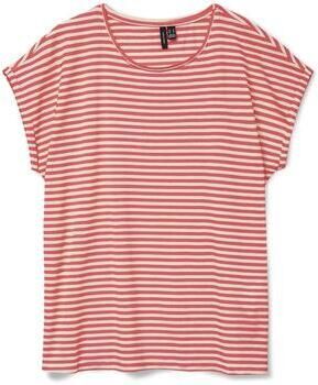 Vero Moda Shirt met ronde hals VMAVA PLAIN SS TOP STRIPE GA JRS NOOS - Foto 4
