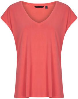 Vero Moda Shirt met V-hals VMFILLI SS V-NECK TEE GA NOOS in een materialenmix met tencel™ modal