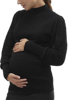 VERO MODA MATERNITY zwangerschapstop VMMFELIPA van gerecycled polyester zwart Dames Gerecycled polyester (duurzaam) Opstaande kraag S