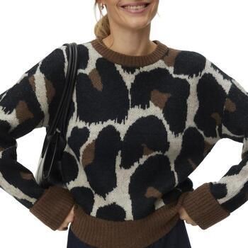 VERO MODA gebreide trui met panterprint bruin - Foto 4