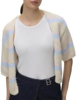 VERO MODA gestreepte gebreid vest ecru