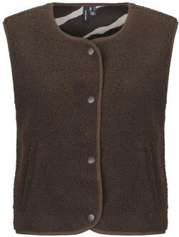 VERO MODA teddy gilet donkerbruin - Foto 2