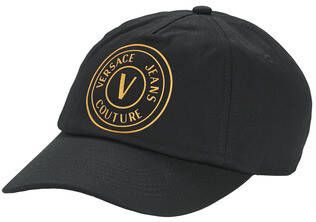 Versace Jeans Couture Zwarte Katoenen Baseballpet met Gouden Logo Black Unisex