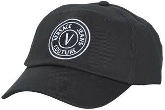 Versace Jeans Couture Zwarte Katoenen Herenhoed met Wit Logo Black