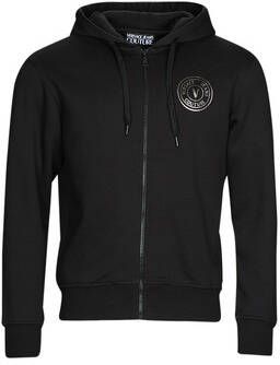 Versace Jeans Couture Zwart Zip-Through Sweatshirt met Strak Design Black Heren