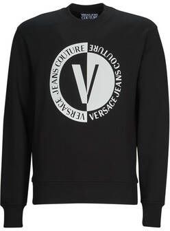 Versace Jeans Couture Katoenen sweatshirt met reliëflogo Black Heren