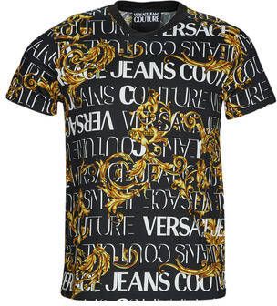 Versace Jeans Couture T-shirt girocollo con stampa barocca e logo uomo 73Gah6S0-Js099 Nero Oro Zwart Heren