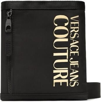 Versace Jeans Couture Zwarte Nylon Schoudertas met Iconisch Logo Black Heren