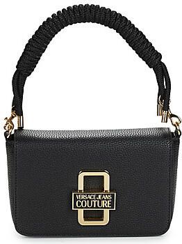 Versace Jeans Couture Zwarte schoudertas met logo plaat Black Dames