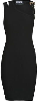 Versace Jeans Couture Geribbelde bandjurk Black Dames
