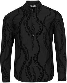 Versace Jeans Couture Zwarte lange mouw Chain Couture overhemd Black Heren