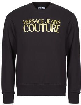 Versace Jeans Couture Zwarte Katoenen Trui met Logodetail Black Heren