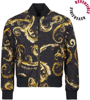 Versace Jeans Couture Zwarte Parka Jas Luxe Stijl Multicolor Heren