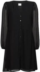 VILA semi transparante A lijn jurk VIAMIONE van gerecycled polyester zwart