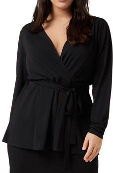 Evoked Vila PLUS SIZE shirt met lange mouwen in wikkellook model 'BORNEO' - Foto 3