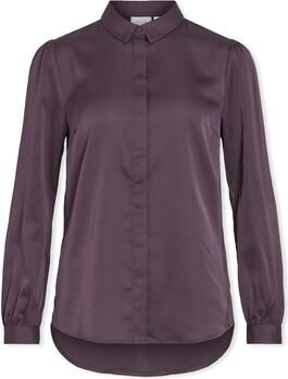 Vila Blouse Noos Ellette Satin Shirt L S Perfect Plum