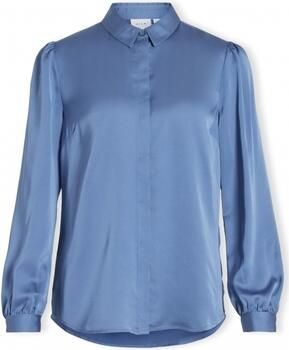 VILA blouse VIELLETTE van gerecycled polyester lichtblauw