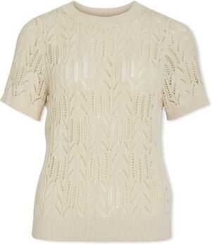 Vila Trui met korte mouwen VICOTTI S S O-NECK KNIT TOP NOOS