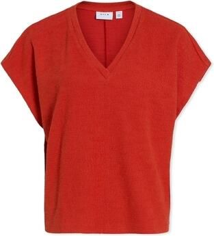 Vila Blouse Top Amy Aurora Red