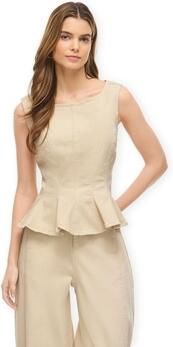 Vila Blouse Top Chia Peplum Birch