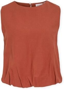 Vila Blouse Top Prisilla Balloon Burnt Brick