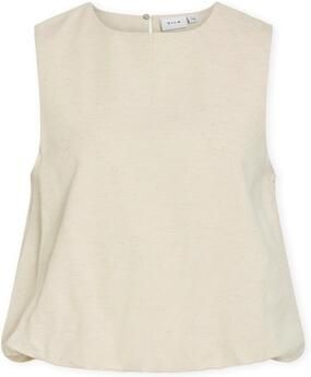 Vila Blouse Top Prisilla Balloon Super Light Natural Melange - Foto 4