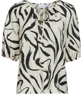 Vila Relaxed fit blouse met druppelvormige hals model 'CLO' - Foto 4