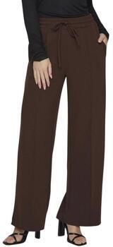 VILA high waist wide leg broek VICLUA donkerbruin